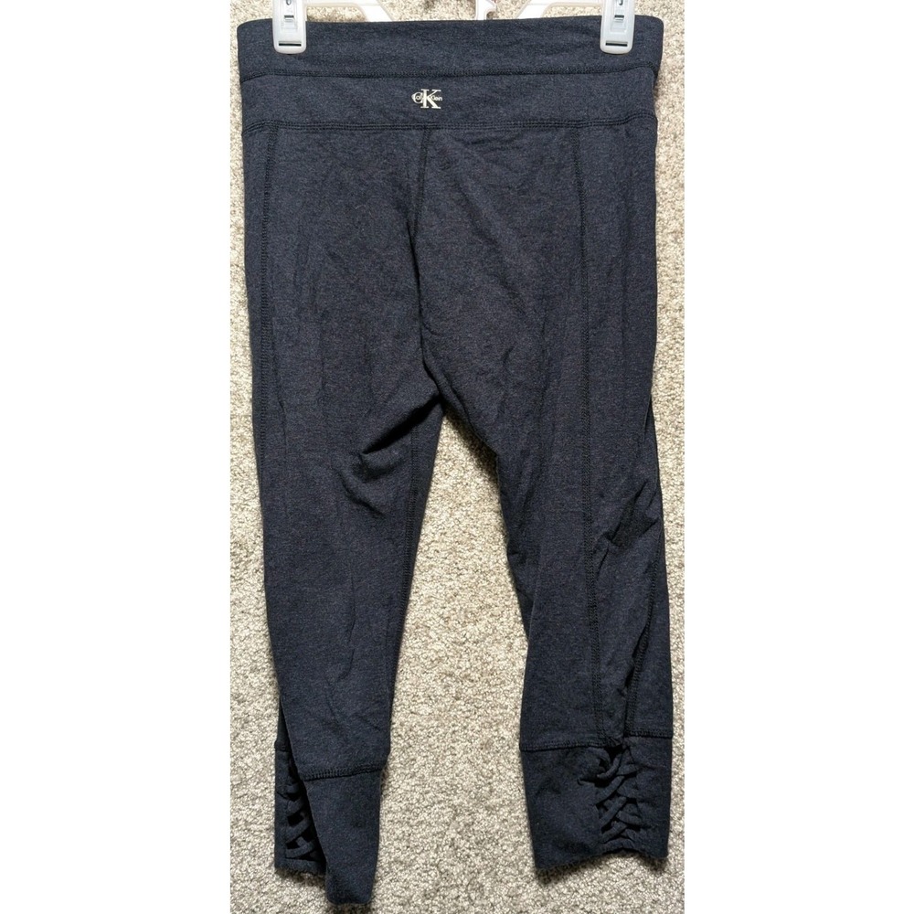 Calvin Klein Active Capri Leggings Womens Size Medium Gray Black Athletic